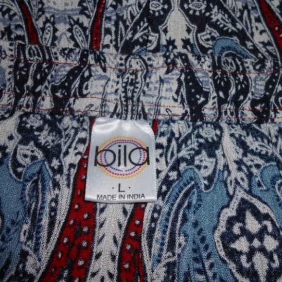 Womens Bila Short Crinkle Rayon India Skirt Large - Picture 6 of 7